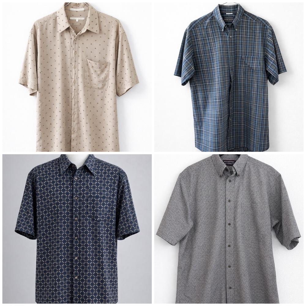 SET OF 4 Multiple Patterned Short Sleeve Shirts